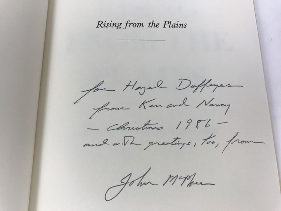 Hardcover Book 'Rising From The Plains' By John McPhee First Edition 1986 Personalized And Signed By John McPhee See Details [Photo 6]