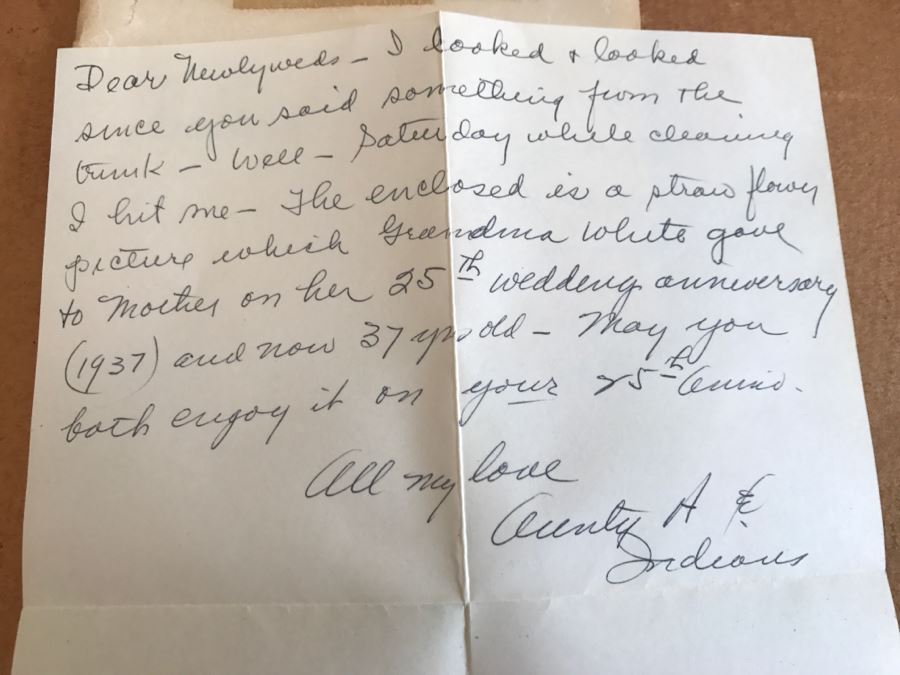 JUST ADDED - Vintage Dried Flower Arrangement In Vintage Domed Glass Frame [Photo 11]