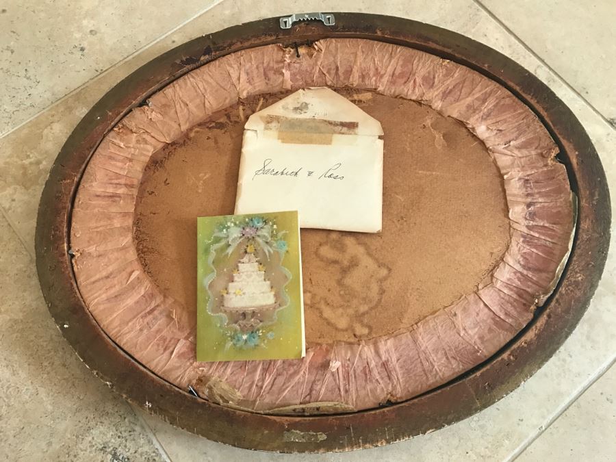 JUST ADDED - Vintage Dried Flower Arrangement In Vintage Domed Glass Frame [Photo 9]