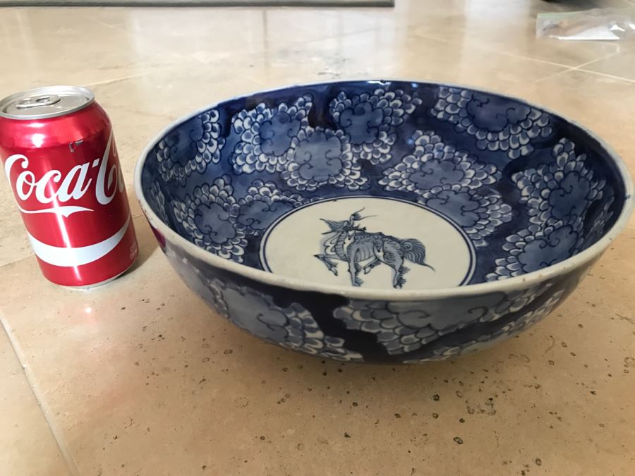 JUST ADDED - Vintage Blue And White Asian Bowl [Photo 1]