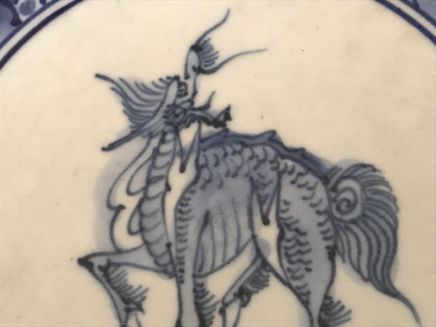 JUST ADDED - Vintage Blue And White Asian Bowl [Photo 6]