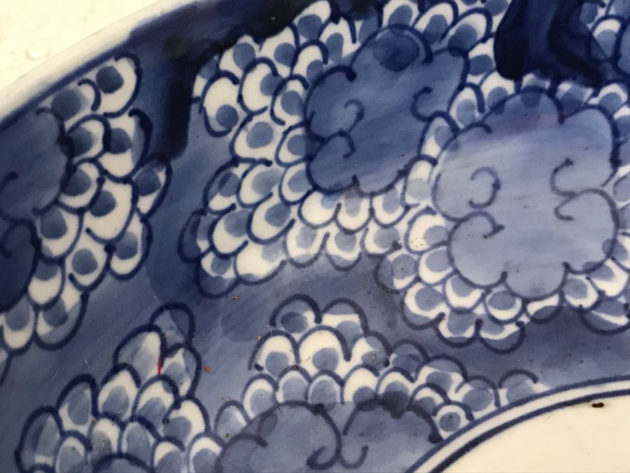 JUST ADDED - Vintage Blue And White Asian Bowl [Photo 9]