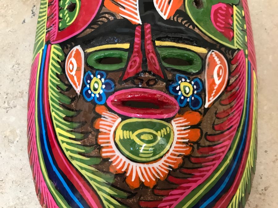 JUST ADDED - Handpainted Peruvian Clay Mask [Photo 4]