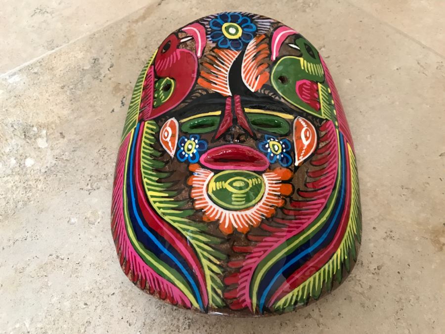 JUST ADDED - Handpainted Peruvian Clay Mask [Photo 3]