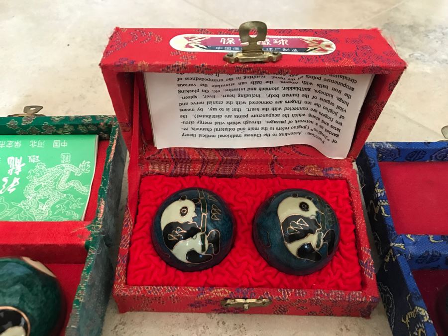 JUST ADDED - (3) Pairs Of Vintage Chinese Baoding Balls [Photo 4]