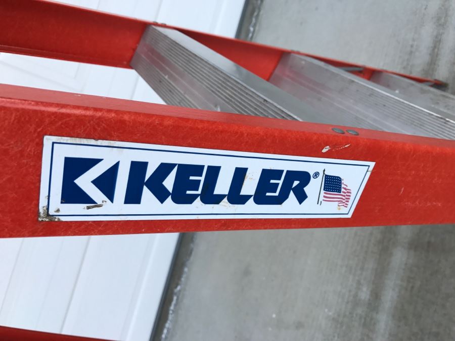 JUST ADDED - KELLER 77 Series Model 777 7' Fiberglass Ladder Type 1 Industrial [Photo 3]