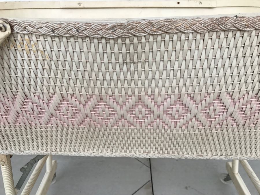 JUST ADDED - Vintage Redmon Wicker Baby Bed Bassinet Cradle With Mattress [Photo 10]