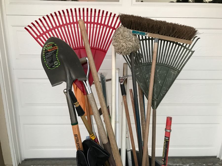 JUST ADDED - Garbage Can Filled With Garden Tools [Photo 2]
