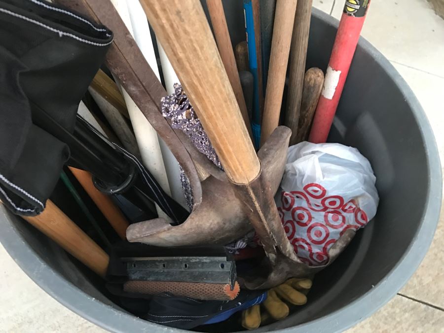 JUST ADDED - Garbage Can Filled With Garden Tools [Photo 7]