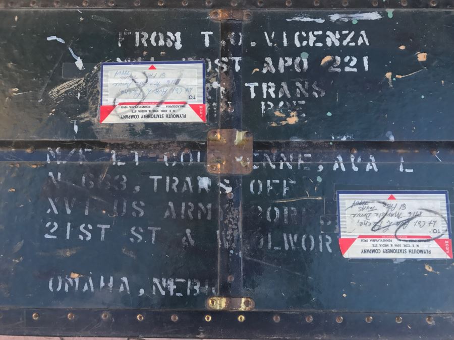 JUST ADDED - Vintage Military Trunk Filled With Various Items Including Personalized Cards From Overseas - See All Photos [Photo 28]