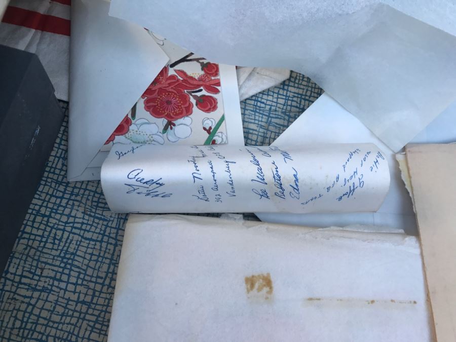 JUST ADDED - Vintage Military Trunk Filled With Various Items Including Personalized Cards From Overseas - See All Photos [Photo 22]