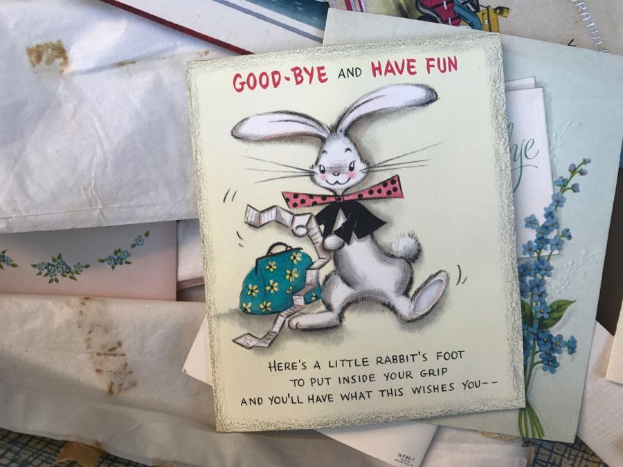 JUST ADDED - Vintage Military Trunk Filled With Various Items Including Personalized Cards From Overseas - See All Photos [Photo 14]