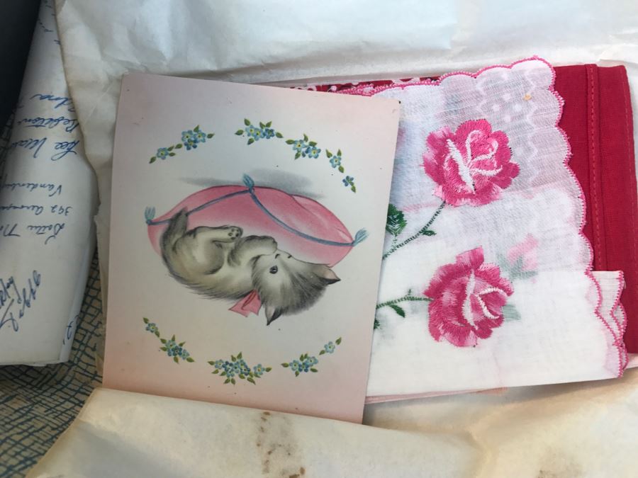 JUST ADDED - Vintage Military Trunk Filled With Various Items Including Personalized Cards From Overseas - See All Photos [Photo 16]