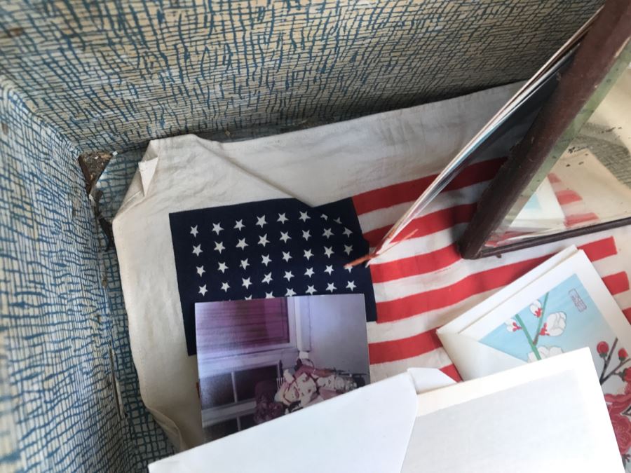 JUST ADDED - Vintage Military Trunk Filled With Various Items Including Personalized Cards From Overseas - See All Photos [Photo 6]