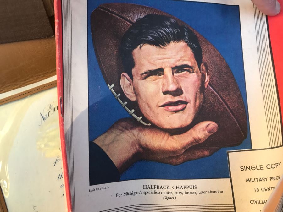 JUST ADDED - Vintage Green Trunk Filled With Various Items Including Log Book Of Every Letter Written By Father To Daughter Serving As Army Nurse In WWII, Coins, Wallet, Diplomas, Vintage 1940s Newsweek And TIME Magazines And More - See All Photos [Photo 21]