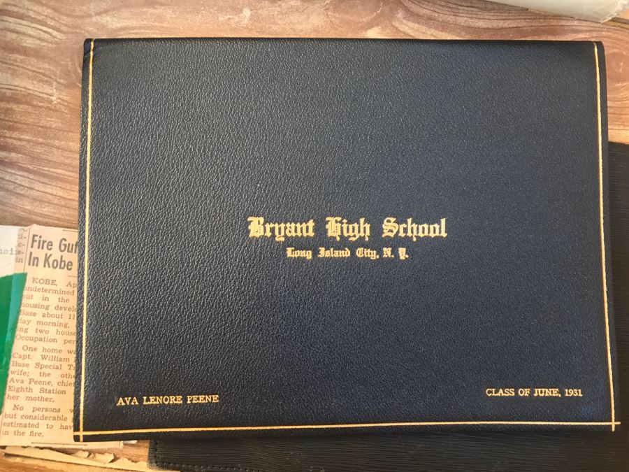 JUST ADDED - Vintage Green Trunk Filled With Various Items Including Log Book Of Every Letter Written By Father To Daughter Serving As Army Nurse In WWII, Coins, Wallet, Diplomas, Vintage 1940s Newsweek And TIME Magazines And More - See All Photos [Photo 39]