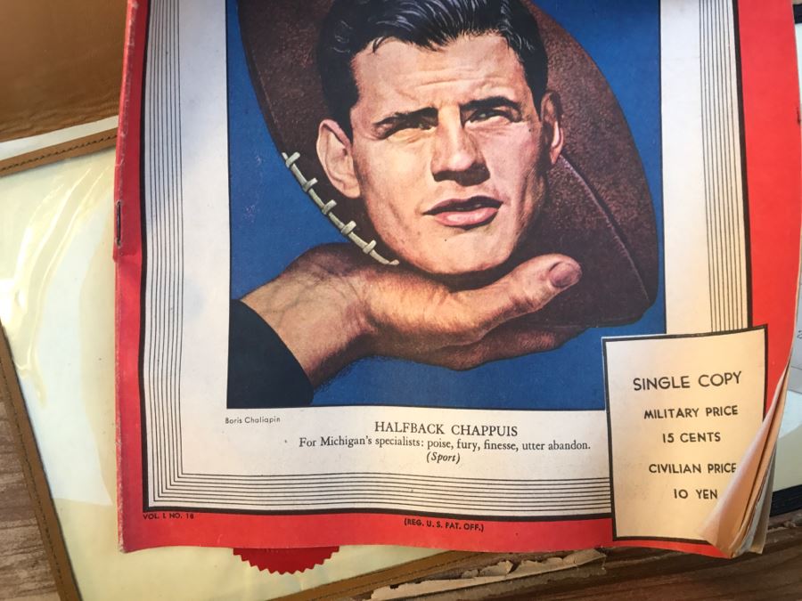 JUST ADDED - Vintage Green Trunk Filled With Various Items Including Log Book Of Every Letter Written By Father To Daughter Serving As Army Nurse In WWII, Coins, Wallet, Diplomas, Vintage 1940s Newsweek And TIME Magazines And More - See All Photos [Photo 20]