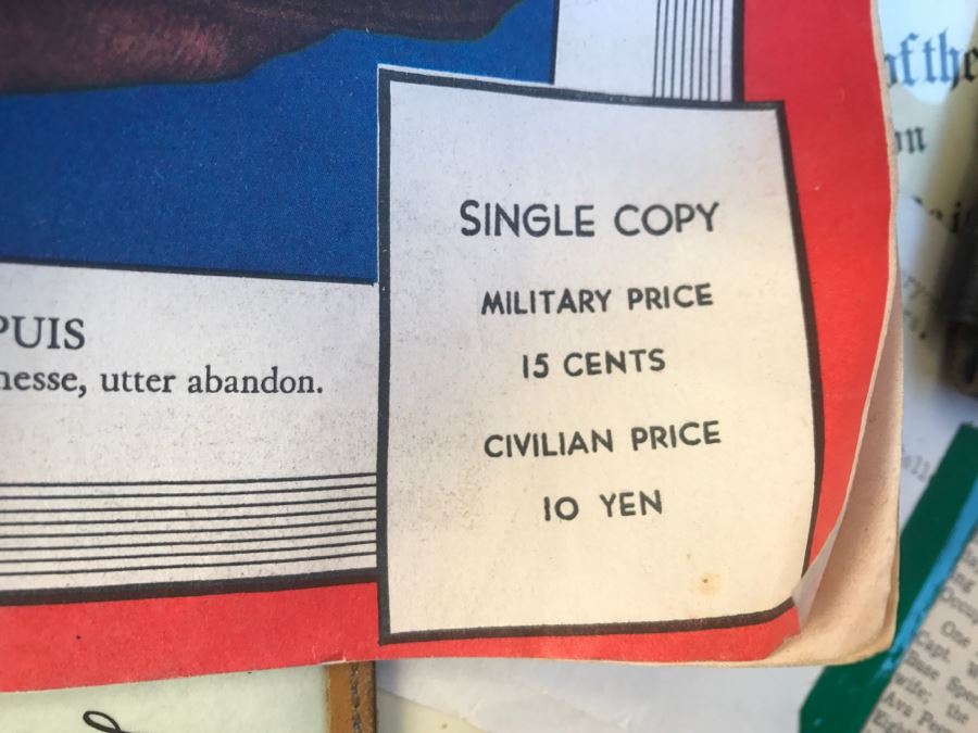JUST ADDED - Vintage Green Trunk Filled With Various Items Including Log Book Of Every Letter Written By Father To Daughter Serving As Army Nurse In WWII, Coins, Wallet, Diplomas, Vintage 1940s Newsweek And TIME Magazines And More - See All Photos [Photo 23]