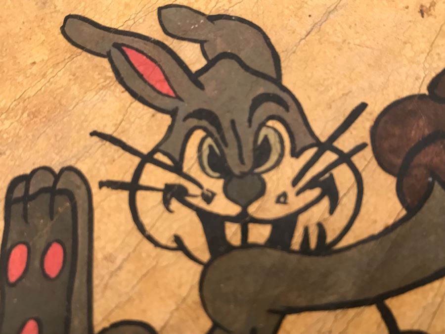 JUST ADDED - Vintage WWII Handmade Patch With Rabbit And US Flag [Photo 9]