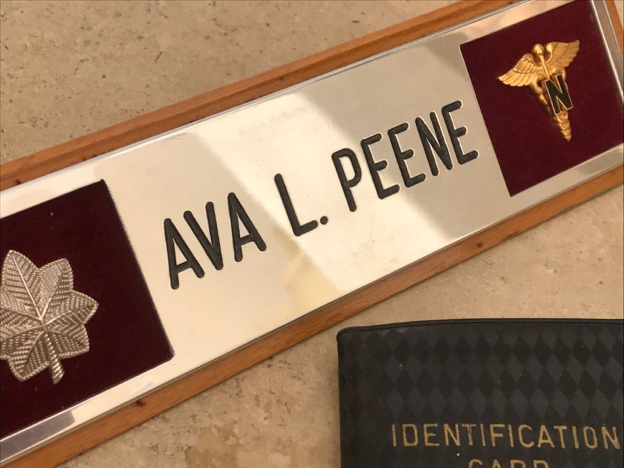 Vintage Army Nurse Military Desk Name Plate And SETAF Identification Card Wallet [Photo 10]