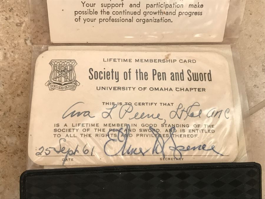 Vintage Army Nurse Military Desk Name Plate And SETAF Identification Card Wallet [Photo 9]