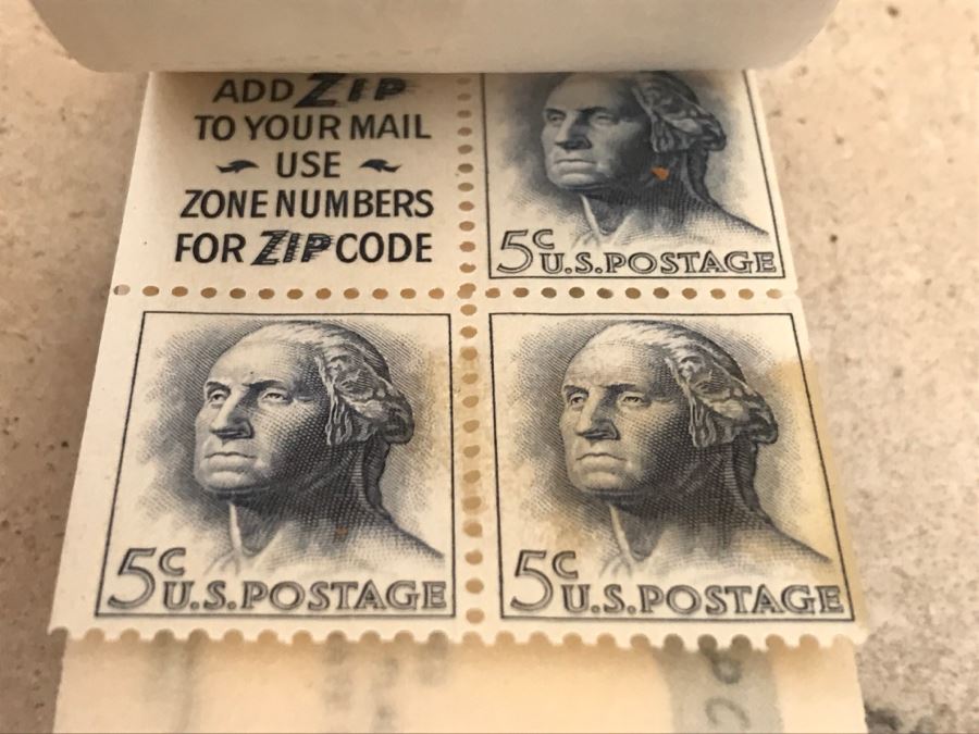 JUST ADDED - Various Stamps Including Sheet Of (50) Mint Vintage 1956 Mount Vernon 1 1/2 Cent Stamp [Photo 11]