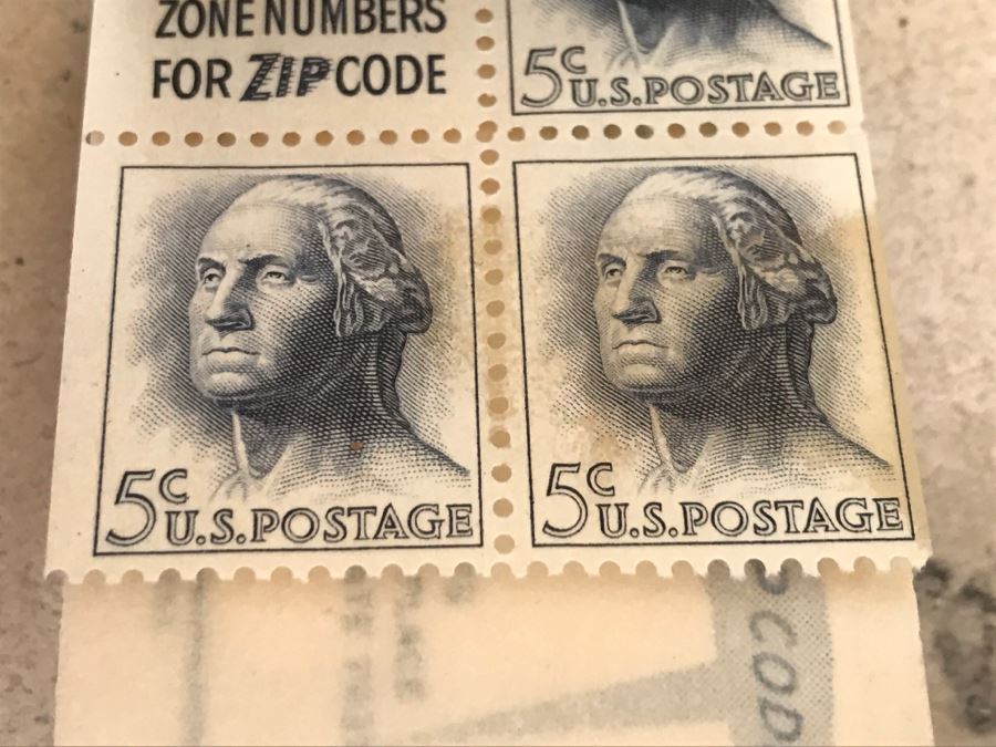 JUST ADDED - Various Stamps Including Sheet Of (50) Mint Vintage 1956 Mount Vernon 1 1/2 Cent Stamp [Photo 12]