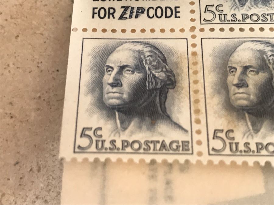 JUST ADDED - Various Stamps Including Sheet Of (50) Mint Vintage 1956 Mount Vernon 1 1/2 Cent Stamp [Photo 14]