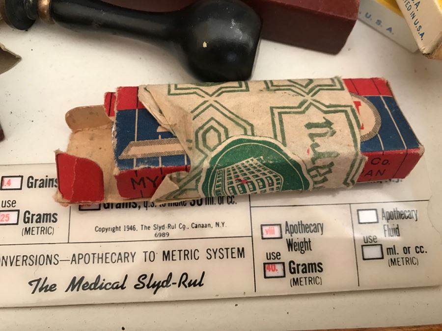 JUST ADDED - Vintage Box Filled With Various Games, Playing Cards, Pipe, Mini Spy Camera Film, Staedtler-Mars Slide Rule Germany No 54403 And More [Photo 15]