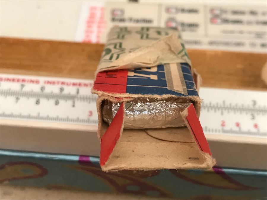 JUST ADDED - Vintage Box Filled With Various Games, Playing Cards, Pipe, Mini Spy Camera Film, Staedtler-Mars Slide Rule Germany No 54403 And More [Photo 16]