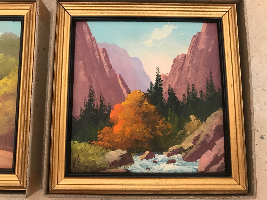 JUST ADDED - Pair Of Small Original Willard Page (1885-1958) Landscape Oil Paintings [Photo 6]