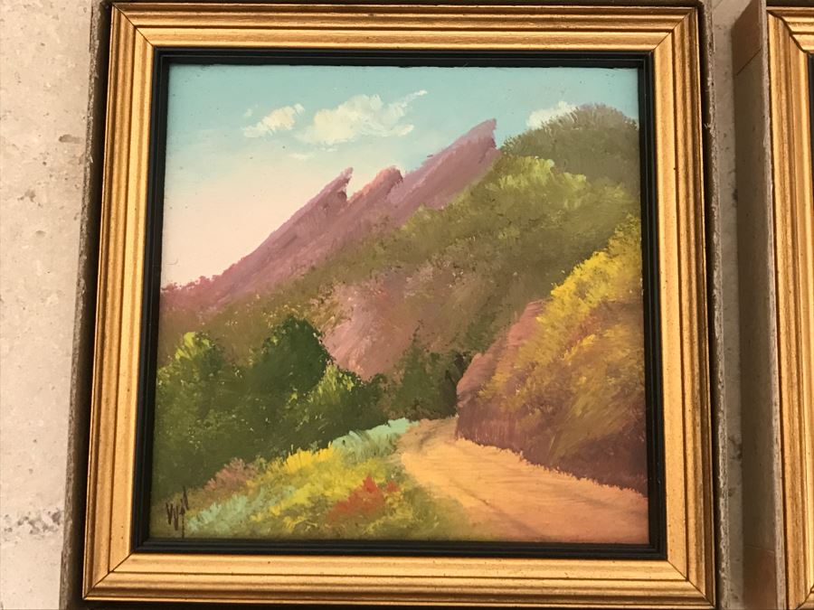 JUST ADDED - Pair Of Small Original Willard Page (1885-1958) Landscape Oil Paintings [Photo 13]