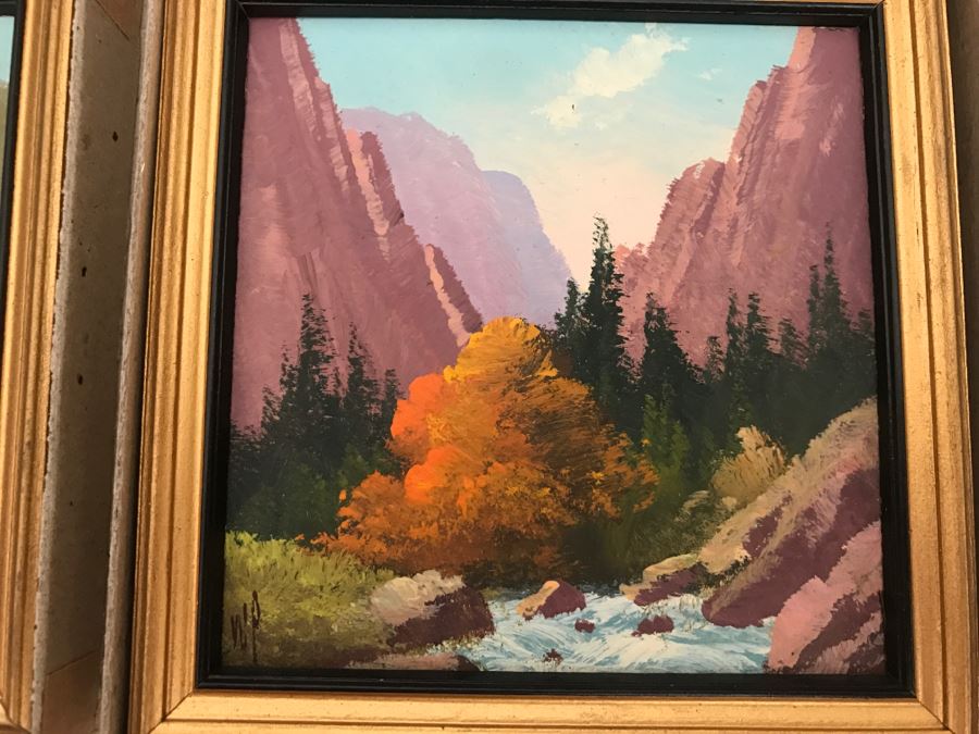 JUST ADDED - Pair Of Small Original Willard Page (1885-1958) Landscape Oil Paintings [Photo 7]