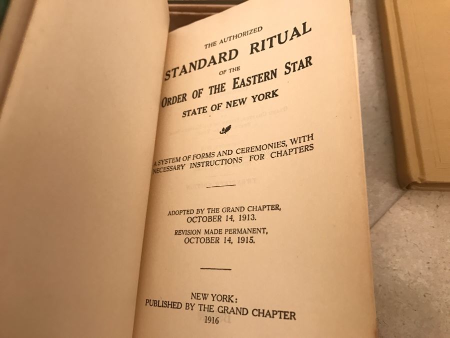 JUST ADDED - Order Of Eastern Star Chapter Books From 1930s, Order Of Eastern Star Books From 1916-1956 And Framed Certificate [Photo 12]