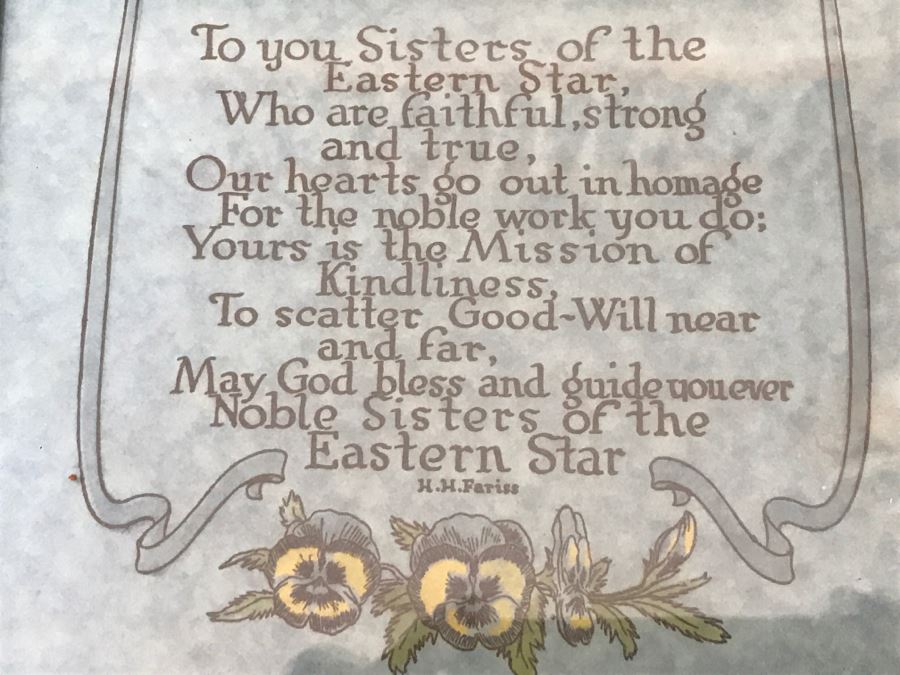 JUST ADDED - Order Of Eastern Star Chapter Books From 1930s, Order Of Eastern Star Books From 1916-1956 And Framed Certificate [Photo 5]