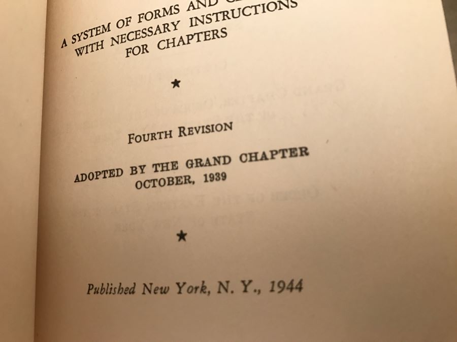 JUST ADDED - Order Of Eastern Star Chapter Books From 1930s, Order Of Eastern Star Books From 1916-1956 And Framed Certificate [Photo 18]