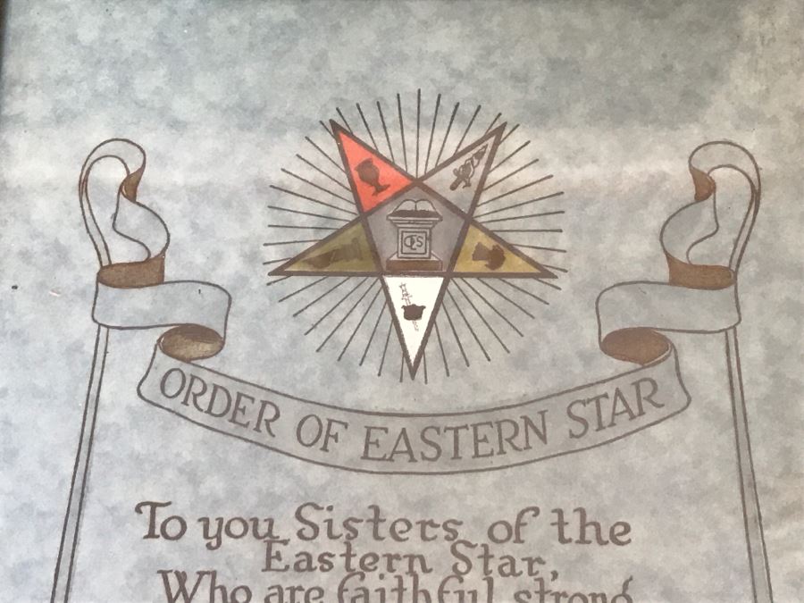 JUST ADDED - Order Of Eastern Star Chapter Books From 1930s, Order Of Eastern Star Books From 1916-1956 And Framed Certificate [Photo 4]