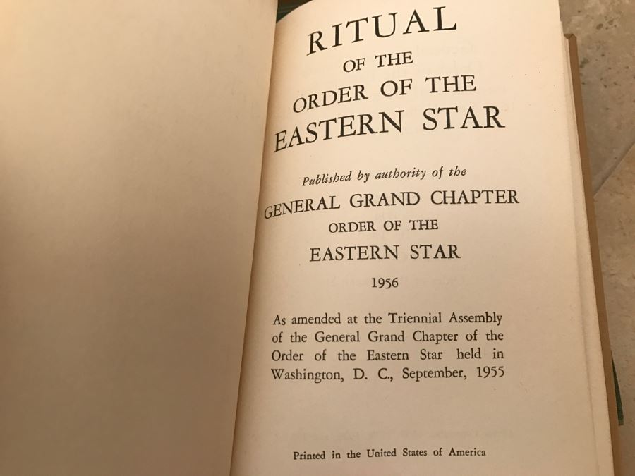 JUST ADDED - Order Of Eastern Star Chapter Books From 1930s, Order Of Eastern Star Books From 1916-1956 And Framed Certificate [Photo 15]