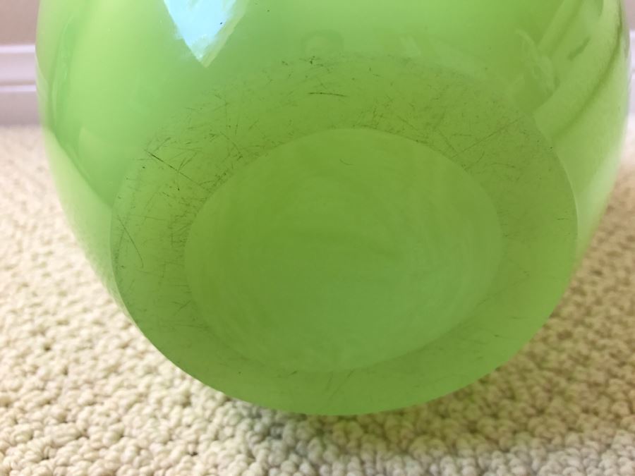 JUST ADDED - Vintage Large Green Jade Glass Vessel [Photo 8]