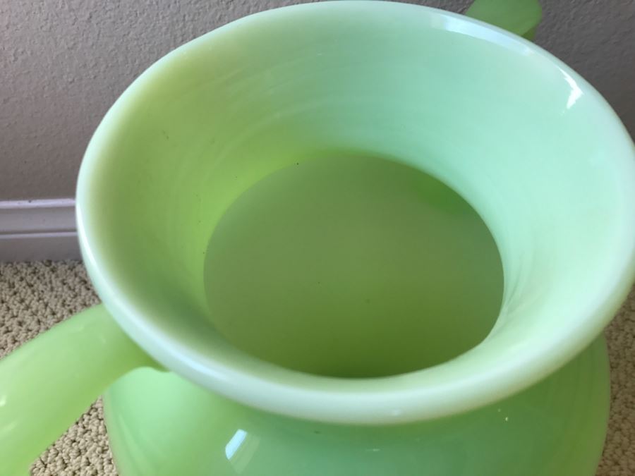 JUST ADDED - Vintage Large Green Jade Glass Vessel [Photo 6]