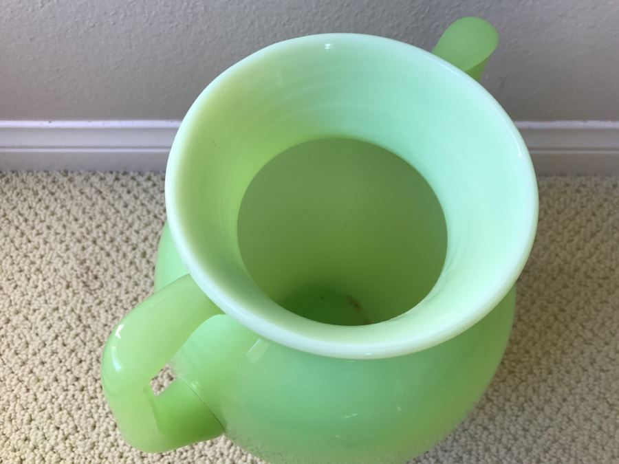 JUST ADDED - Vintage Large Green Jade Glass Vessel [Photo 5]