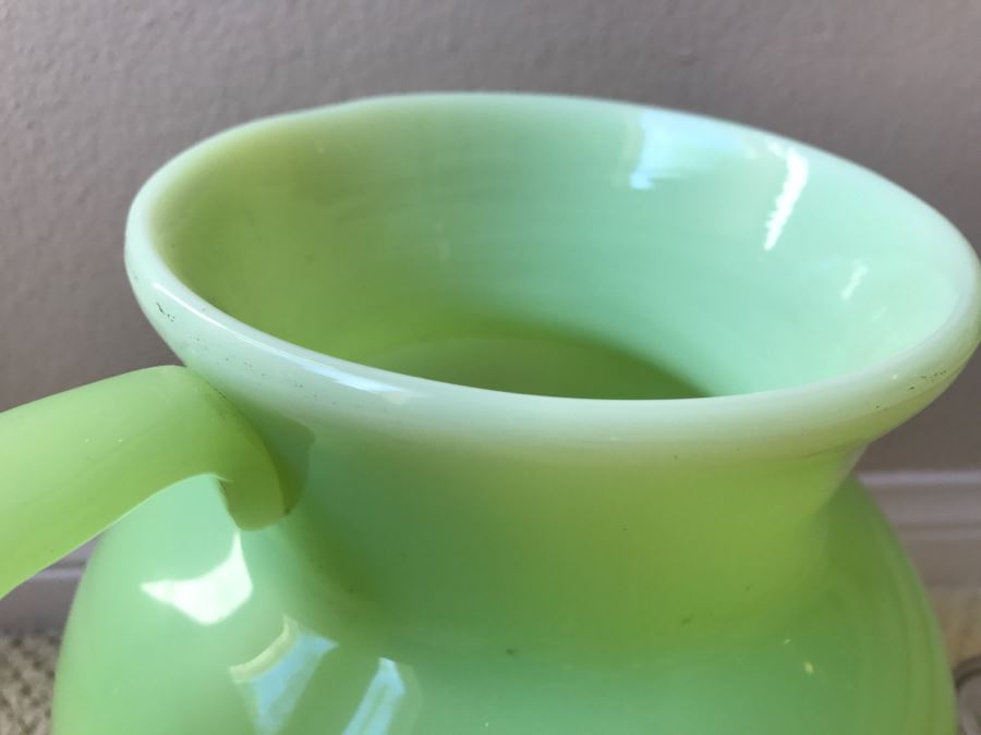 JUST ADDED - Vintage Large Green Jade Glass Vessel [Photo 4]