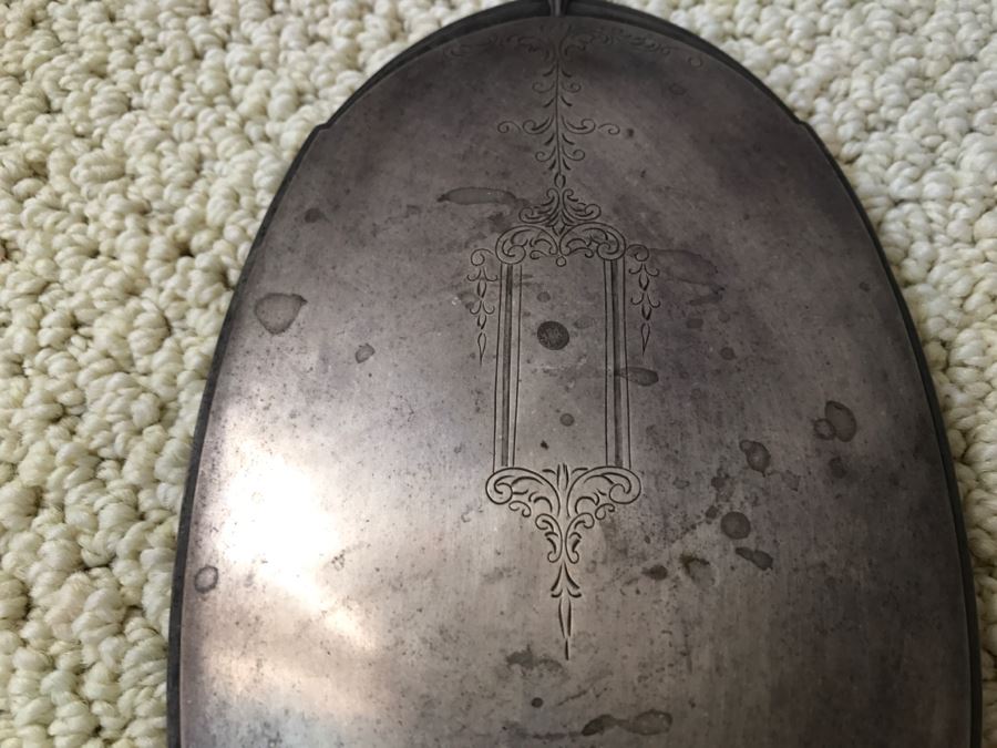JUST ADDED - Vintage Sterling Silver Hand Vanity Beveled Glass Mirror [Photo 8]