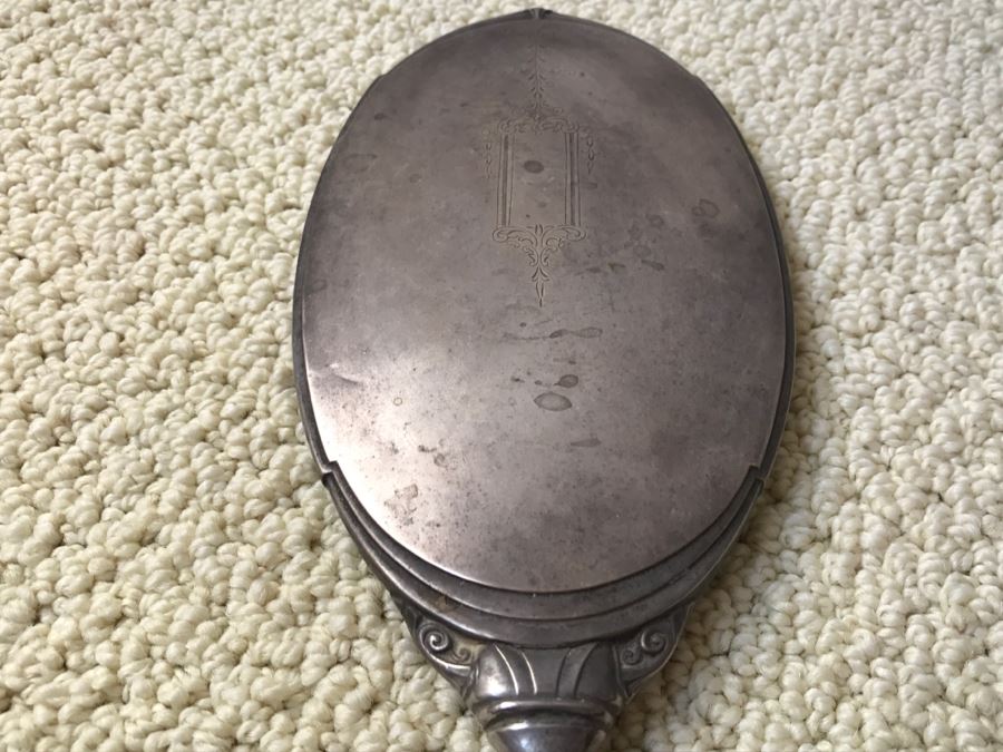 JUST ADDED - Vintage Sterling Silver Hand Vanity Beveled Glass Mirror [Photo 14]