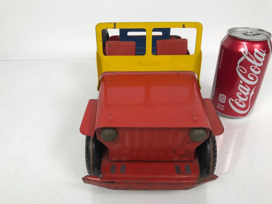 Vintage 1950's Marx Toys Red Willys JEEP Pressed Steel Metal Toy Car [Photo 7]
