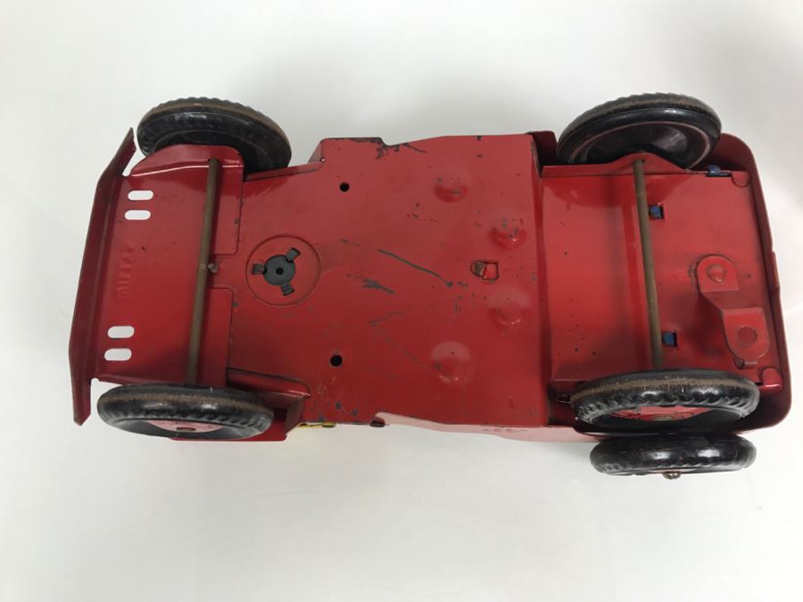 Vintage 1950's Marx Toys Red Willys JEEP Pressed Steel Metal Toy Car [Photo 25]