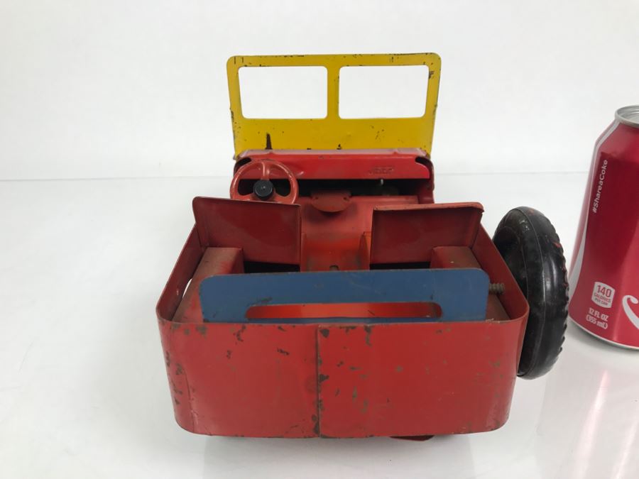 Vintage 1950's Marx Toys Red Willys JEEP Pressed Steel Metal Toy Car [Photo 23]