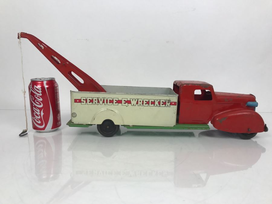 Vintage 1940/50's Wyandotte Toys Pressed Steel Service E Wrecker Truck Toy [Photo 8]