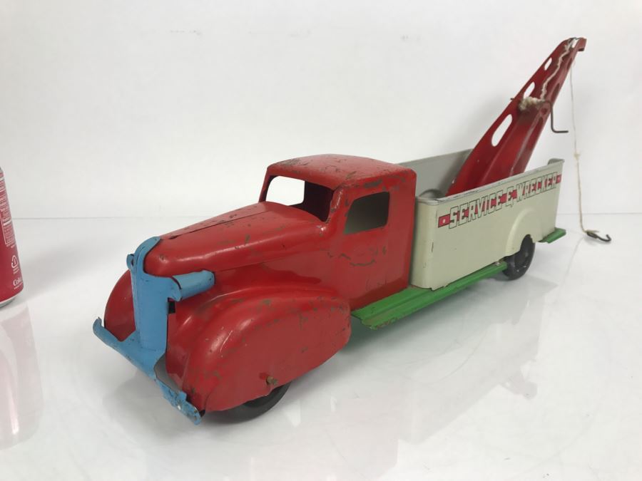Vintage 1940/50's Wyandotte Toys Pressed Steel Service E Wrecker Truck Toy [Photo 15]