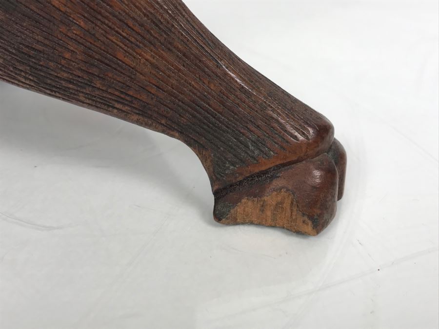 Vintage Hand Carved Wooden Asian Sculpture Of Man On Back Of Bull Ox Note Slight Damage To Horns And Hoof In Photos [Photo 19]